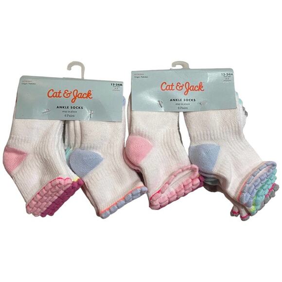 Baby Girls Socks Ruffle Athletic Scalloped Low Cut Multicolor 12-24M =12 pr NWT - Picture 2 of 4